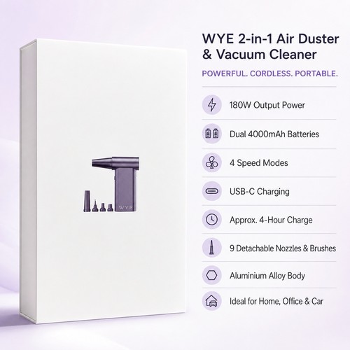 Wye 180w cordless air duster - wye,